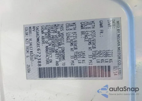 2014 Nissan Pathfinder Sv from USA, damaged, VIN 5N1AR2MN5EC672388